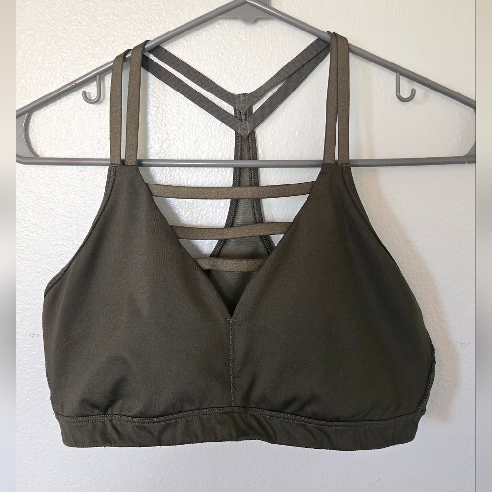 Victoria Sport | Olive Green Strappy Sports Bra Size Large